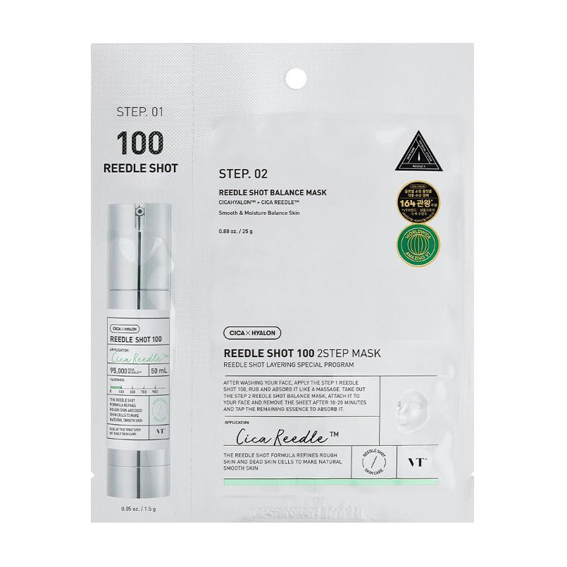 Зволожувальна маска для обличчя VT Cosmetics Collagen Reedle Shot 100 2 Step Mask, 1 шт